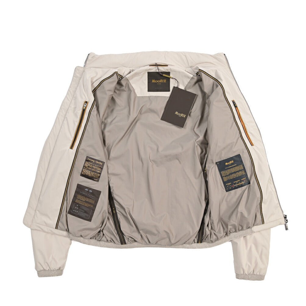 CLEARANCE SALE｜MOORER “STAZIO-SKT” ポリエステル100% スタンドカラー中綿ジャケット / ACQUA PROOF (防水) ベージュ(AVORIO) 48 | GUARDAROBA MILANO OFFICIAL STORE