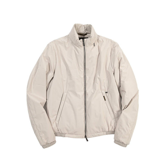 CLEARANCE SALE｜MOORER “STAZIO-SKT” ポリエステル100% スタンドカラー中綿ジャケット / ACQUA PROOF (防水) ベージュ(AVORIO) 48 | GUARDAROBA MILANO OFFICIAL STORE