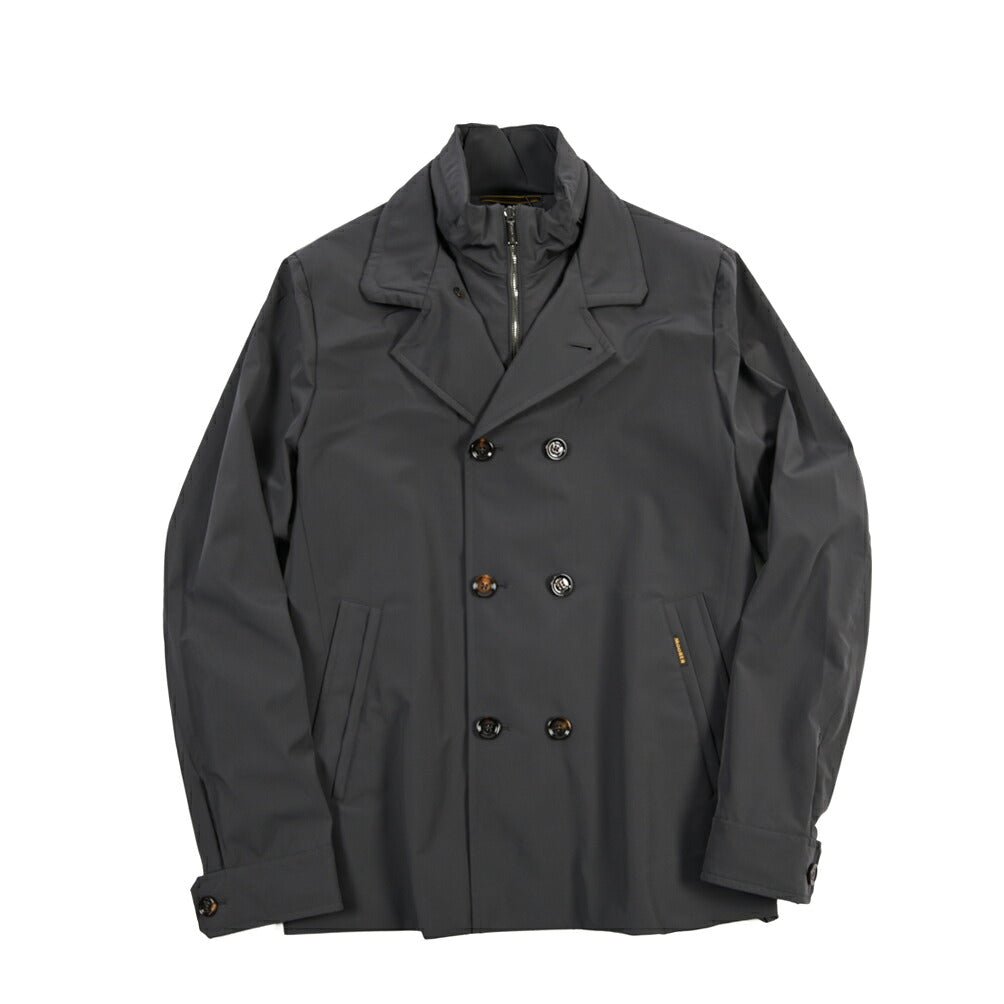 CLEARANCE SALE｜MOORER “VOLMER-KN” 高機能ストレッチナイロン Pコート / ACQUA RESISTANT (撥水) グレー(ASFALTO) 46 | GUARDAROBA MILANO OFFICIAL STORE