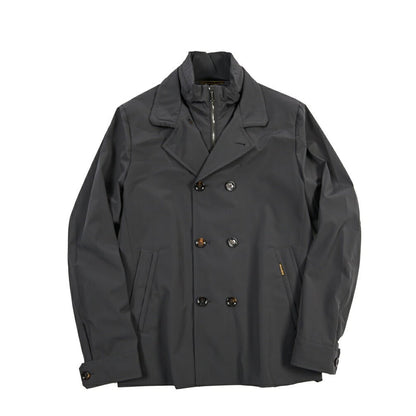 CLEARANCE SALE｜MOORER “VOLMER-KN” 高機能ストレッチナイロン Pコート / ACQUA RESISTANT (撥水) グレー(ASFALTO) 46 | GUARDAROBA MILANO OFFICIAL STORE