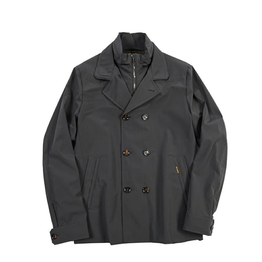 CLEARANCE SALE｜MOORER “VOLMER-KN” 高機能ストレッチナイロン Pコート / ACQUA RESISTANT (撥水) グレー(ASFALTO) 46 | GUARDAROBA MILANO OFFICIAL STORE