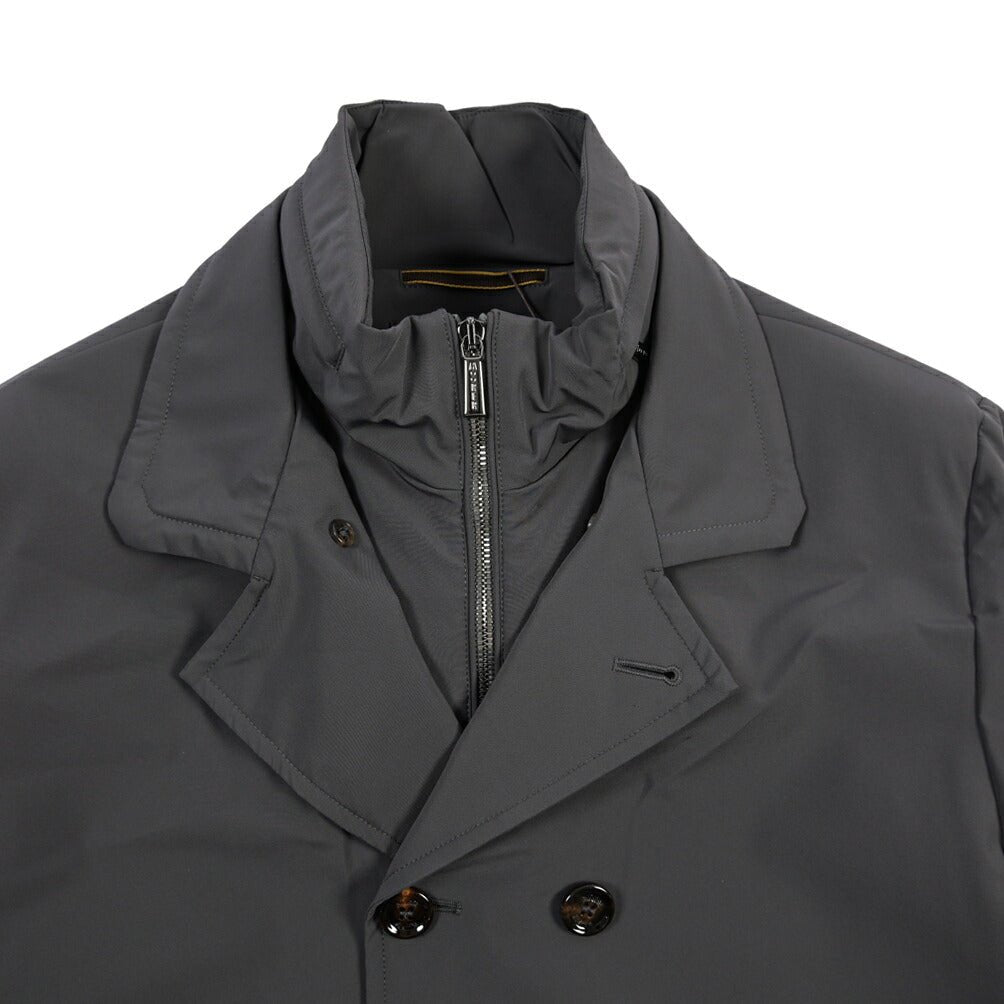 CLEARANCE SALE｜MOORER “VOLMER-KN” 高機能ストレッチナイロン Pコート / ACQUA RESISTANT (撥水) グレー(ASFALTO) 46 | GUARDAROBA MILANO OFFICIAL STORE