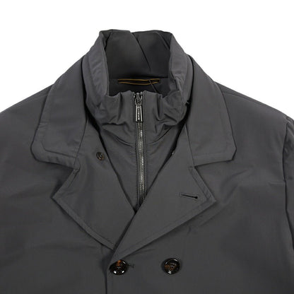 CLEARANCE SALE｜MOORER “VOLMER-KN” 高機能ストレッチナイロン Pコート / ACQUA RESISTANT (撥水) グレー(ASFALTO) 46 | GUARDAROBA MILANO OFFICIAL STORE