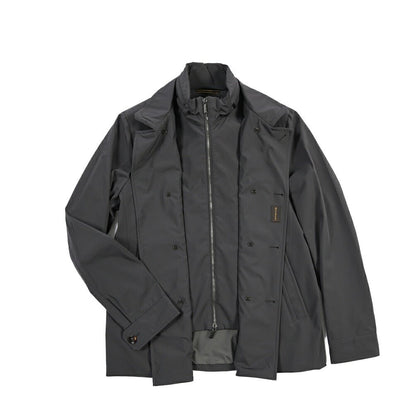 CLEARANCE SALE｜MOORER “VOLMER-KN” 高機能ストレッチナイロン Pコート / ACQUA RESISTANT (撥水) グレー(ASFALTO) 46 | GUARDAROBA MILANO OFFICIAL STORE