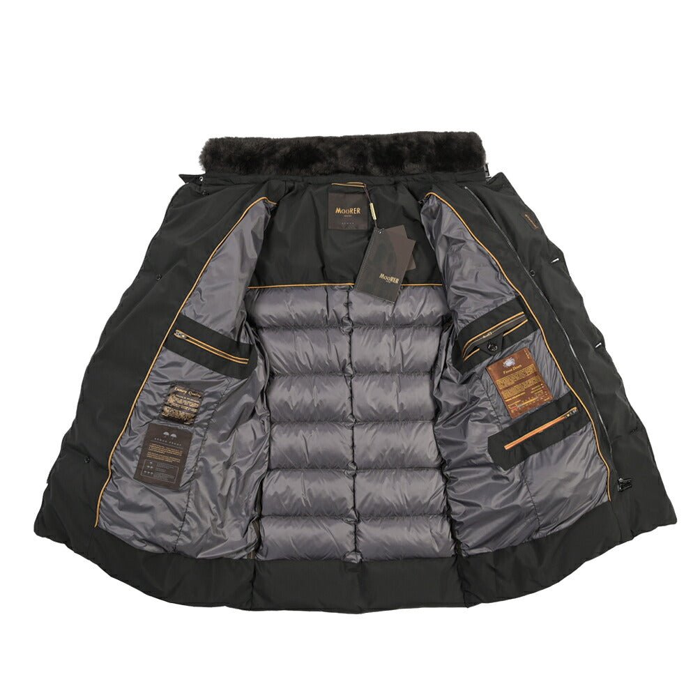 CLEARANCE SALE｜MOORER “ZARBO-STP” ポリエステル100% 立襟ファー付ダウンコート / ACQUA PROOF (防水) ブラック(NERO) 48 | GUARDAROBA MILANO OFFICIAL STORE