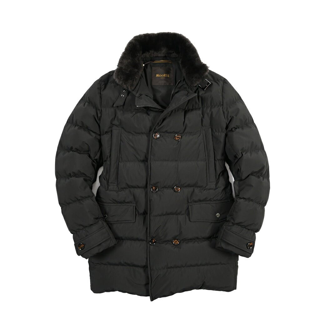 CLEARANCE SALE｜MOORER “ZARBO-STP” ポリエステル100% 立襟ファー付ダウンコート / ACQUA PROOF (防水) ブラック(NERO) 48 | GUARDAROBA MILANO OFFICIAL STORE