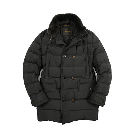 CLEARANCE SALE｜MOORER “ZARBO-STP” ポリエステル100% 立襟ファー付ダウンコート / ACQUA PROOF (防水) ブラック(NERO) 48 | GUARDAROBA MILANO OFFICIAL STORE