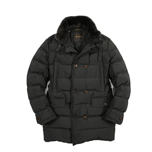 CLEARANCE SALE｜MOORER “ZARBO-STP” ポリエステル100% 立襟ファー付ダウンコート / ACQUA PROOF (防水) ブラック(NERO) 48 | GUARDAROBA MILANO OFFICIAL STORE
