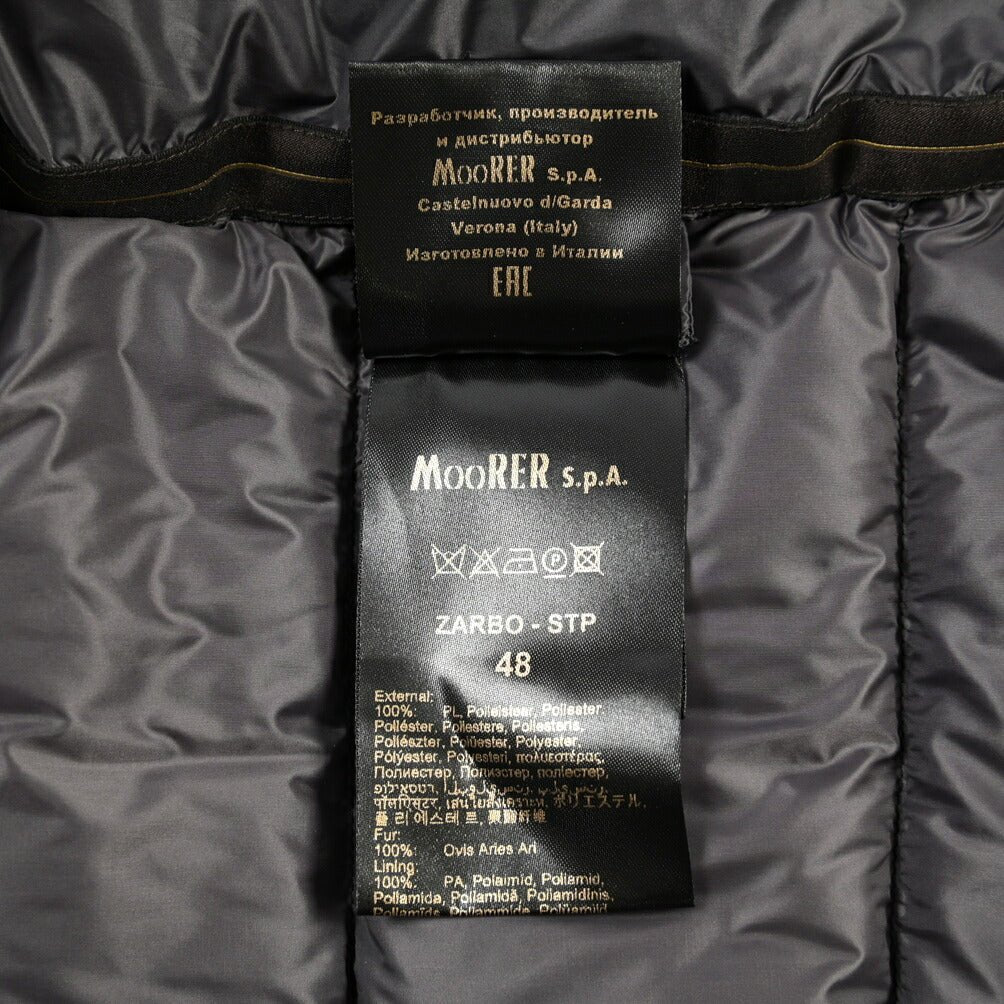 CLEARANCE SALE｜MOORER “ZARBO-STP” ポリエステル100% 立襟ファー付ダウンコート / ACQUA PROOF (防水) ブラック(NERO) 48 | GUARDAROBA MILANO OFFICIAL STORE