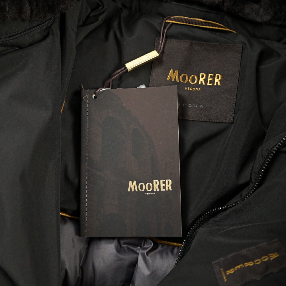 CLEARANCE SALE｜MOORER “ZARBO-STP” ポリエステル100% 立襟ファー付ダウンコート / ACQUA PROOF (防水) ブラック(NERO) 48 | GUARDAROBA MILANO OFFICIAL STORE