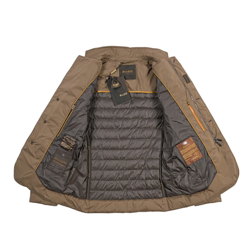 CLEARANCE SALE｜MOORER “ZAVYER-S3” 高機能ストレッチナイロン ダウンジャケット / ACQUA RESISTANT (撥水) ブラウン(BEAVER) 44 | GUARDAROBA MILANO OFFICIAL STORE