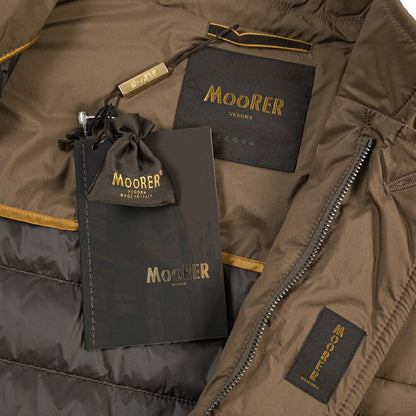 CLEARANCE SALE｜MOORER “ZAVYER-S3” 高機能ストレッチナイロン ダウンジャケット / ACQUA RESISTANT (撥水) ブラウン(BEAVER) 44 | GUARDAROBA MILANO OFFICIAL STORE