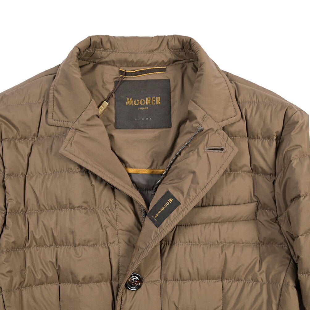 CLEARANCE SALE｜MOORER “ZAVYER-S3” 高機能ストレッチナイロン ダウンジャケット / ACQUA RESISTANT (撥水) ブラウン(BEAVER) 44 | GUARDAROBA MILANO OFFICIAL STORE