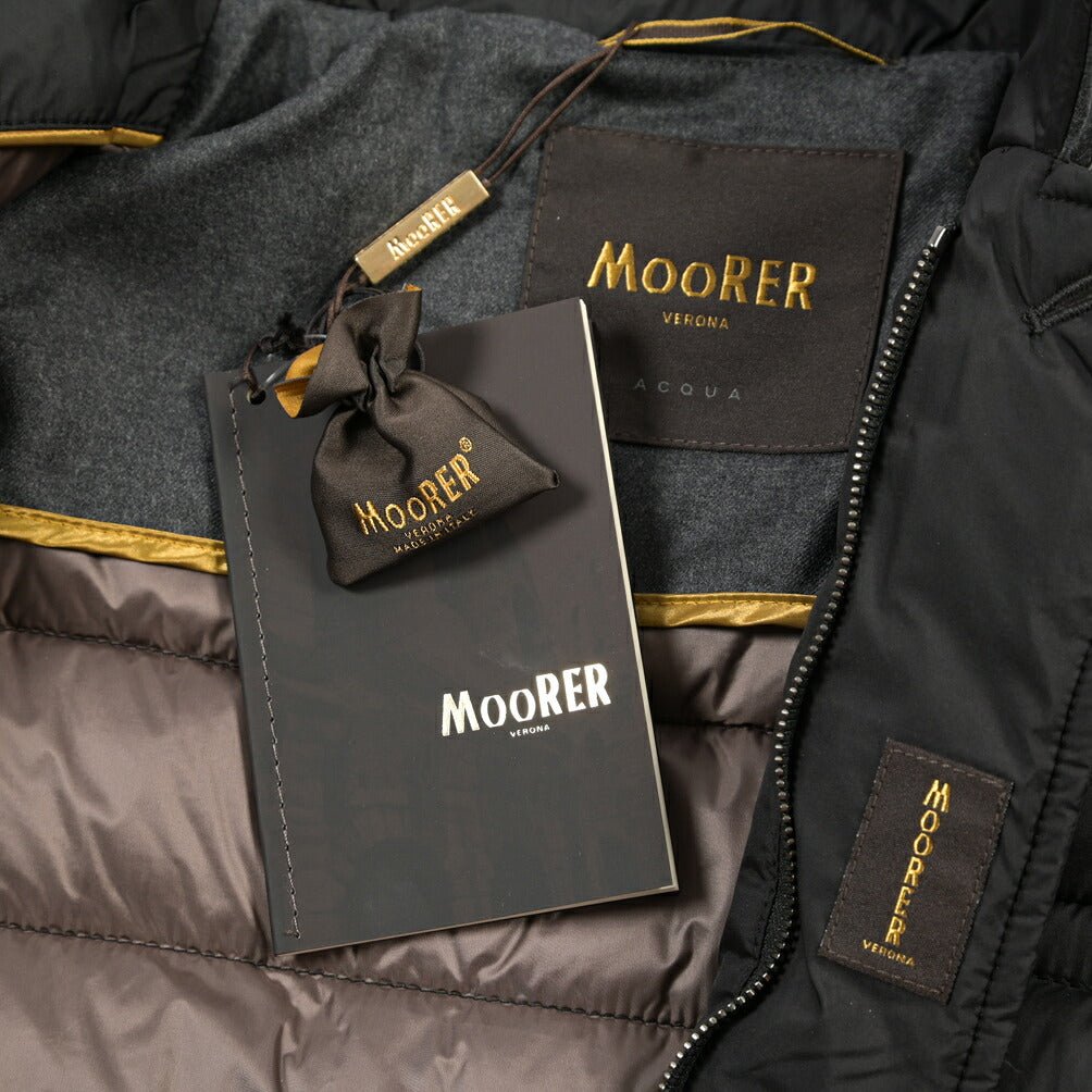 CLEARANCE SALE｜MOORER “ZAYN-OP” 高機能ストレッチナイロン ライトダウンジャケット / ACQUA RESISTANT (撥水) ブラック(NERO) 42 | GUARDAROBA MILANO OFFICIAL STORE