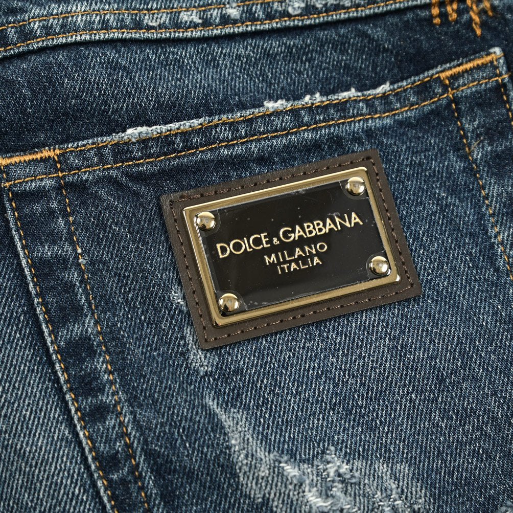 DOLCE & GABBANA SLIM コットン100%デニム ダメージジーンズ｜GUARDAROBA MILANO OFFICIAL STORE