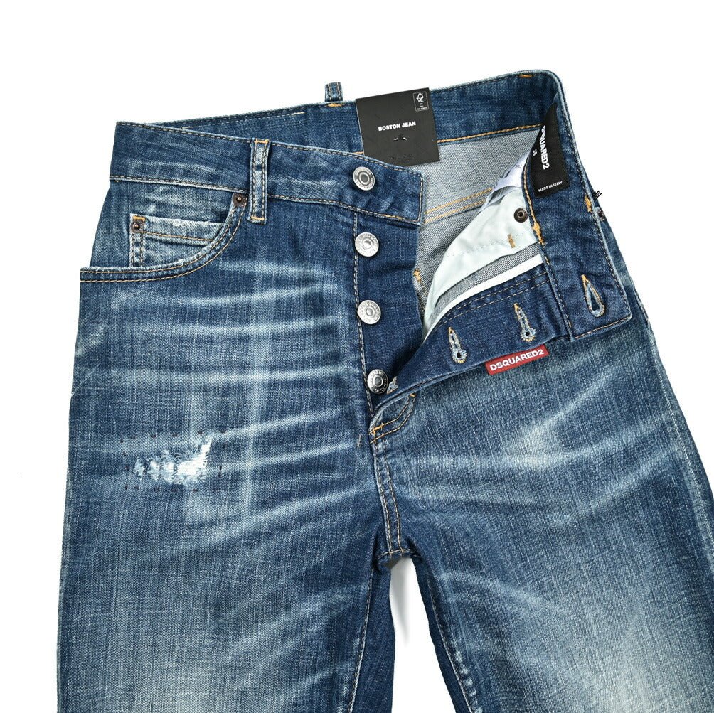 《レディース》DSQUARED2 BOSTON JEAN ストレッチデニム ダメージジーンズ｜GUARDAROBA MILANO OFFICIAL STORE