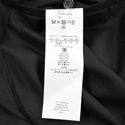 EMPORIO ARMANI シルク混ウール タキシードスラックス ブラック 50 | GUARDAROBA MILANO OFFICIAL STORE
