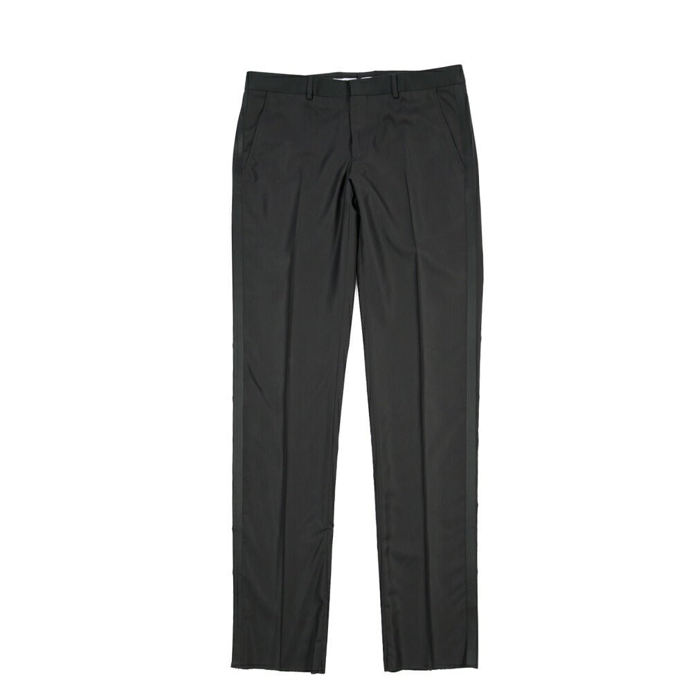 EMPORIO ARMANI シルク混ウール タキシードスラックス ブラック 50 | GUARDAROBA MILANO OFFICIAL STORE