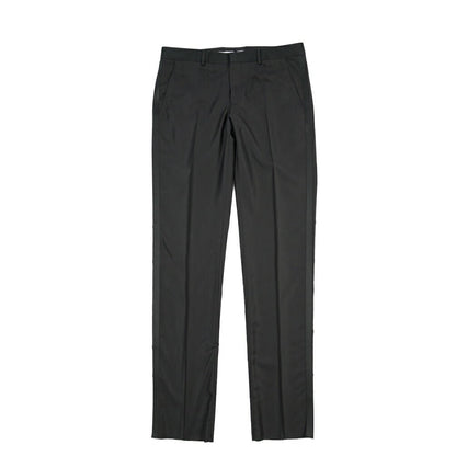 EMPORIO ARMANI シルク混ウール タキシードスラックス ブラック 50 | GUARDAROBA MILANO OFFICIAL STORE