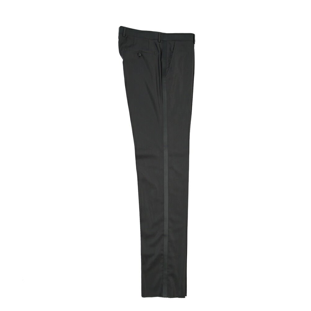 EMPORIO ARMANI シルク混ウール タキシードスラックス ブラック 50 | GUARDAROBA MILANO OFFICIAL STORE