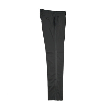EMPORIO ARMANI シルク混ウール タキシードスラックス ブラック 50 | GUARDAROBA MILANO OFFICIAL STORE