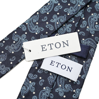 ETON シルク100% ペイズリー柄ネクタイ ネイビー 148cm×7cm | GUARDAROBA MILANO OFFICIAL STORE