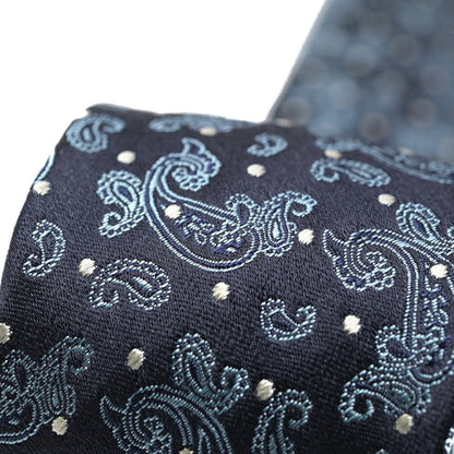 ETON シルク100% ペイズリー柄ネクタイ ネイビー 148cm×7cm | GUARDAROBA MILANO OFFICIAL STORE