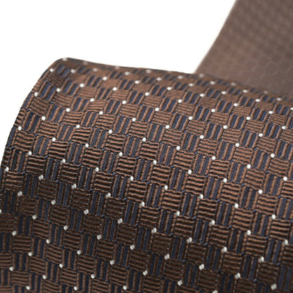 ETON シルク100% 総柄ネクタイ ブラウン 142cm×8cm | GUARDAROBA MILANO OFFICIAL STORE