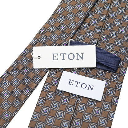 ETON シルク100% 小紋柄ネクタイ ブラウン 148cm×8cm | GUARDAROBA MILANO OFFICIAL STORE