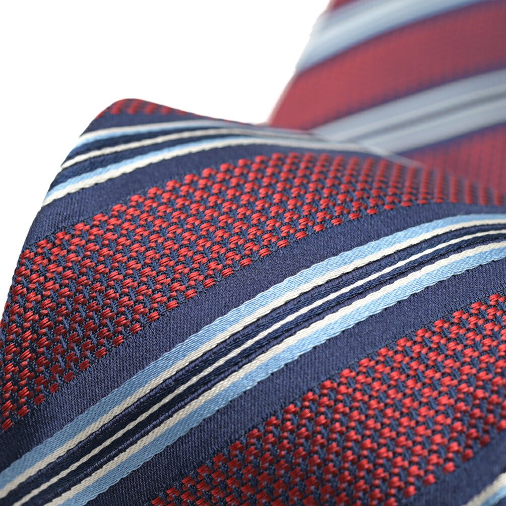 ETON シルク100% レジメンタル柄ネクタイ レッド 144cm×8cm | GUARDAROBA MILANO OFFICIAL STORE