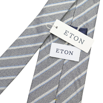 ETON シルク100% レジメンタル柄ネクタイ グレー 149cm×8cm | GUARDAROBA MILANO OFFICIAL STORE