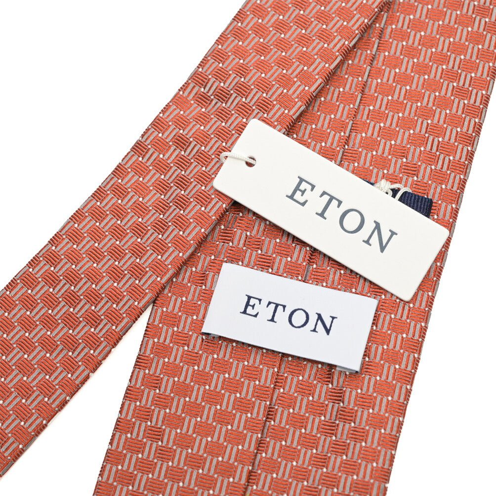 ETON シルク100% 総柄ネクタイ オレンジ 146cm×8cm | GUARDAROBA MILANO OFFICIAL STORE