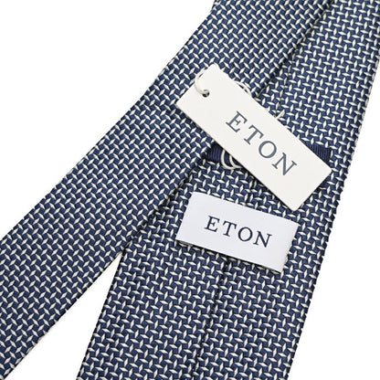 ETON シルク100% 織柄ネクタイ ネイビー 148cm×8cm | GUARDAROBA MILANO OFFICIAL STORE