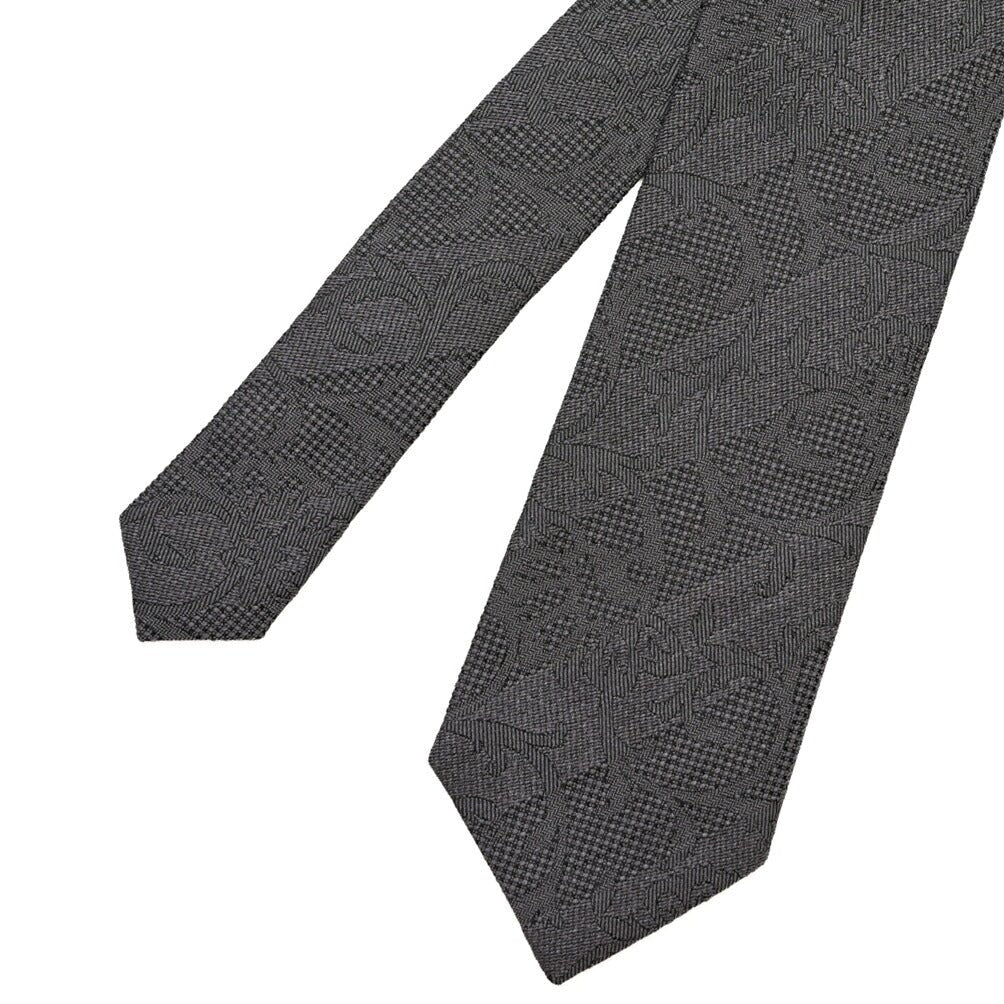 ETON シルク100% 総柄ネクタイ グレー 146cm×8cm | GUARDAROBA MILANO OFFICIAL STORE