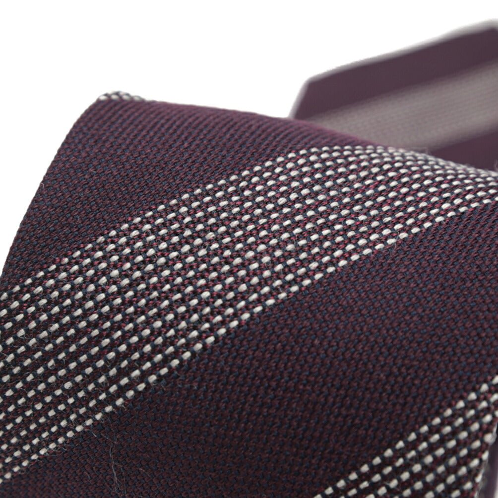 ETON コットン混シルク レジメンタル柄ネクタイ パープル 147cm×8.5cm | GUARDAROBA MILANO OFFICIAL STORE