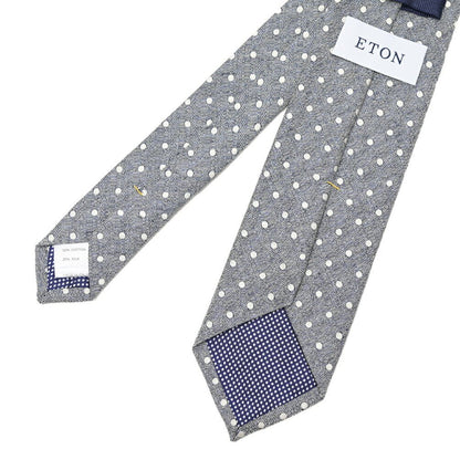 ETON リネン混 ドット柄ネクタイ グレー 144cm×7cm | GUARDAROBA MILANO OFFICIAL STORE