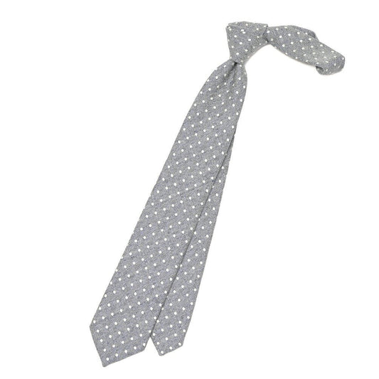 ETON リネン混 ドット柄ネクタイ グレー 144cm×7cm | GUARDAROBA MILANO OFFICIAL STORE