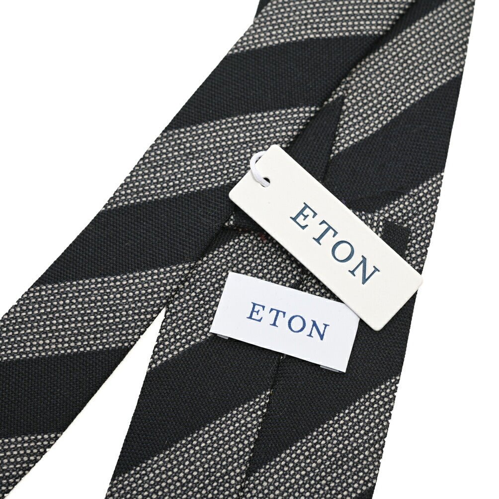 ETON ウールコットン レジメンタル柄ネクタイ ダークネイビー 146cm×8cm | GUARDAROBA MILANO OFFICIAL STORE