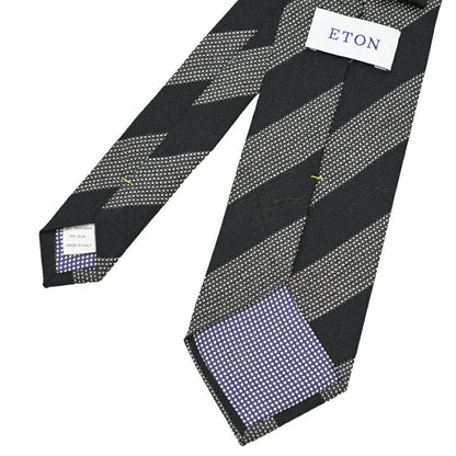 ETON ウールコットン レジメンタル柄ネクタイ ダークネイビー 146cm×8cm | GUARDAROBA MILANO OFFICIAL STORE