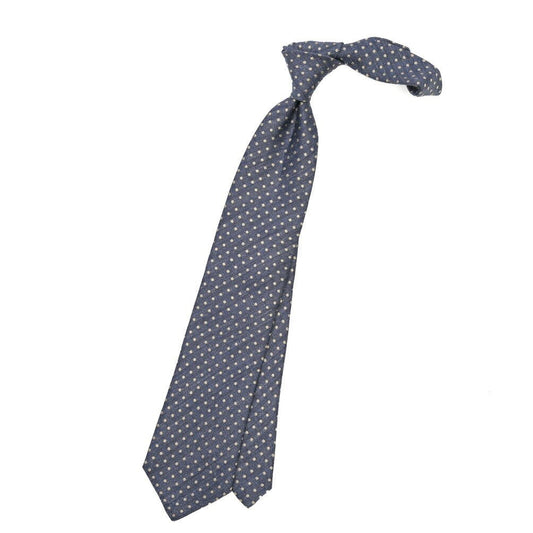 ETON シルク混リネン ドット柄ネクタイ（ワイドタイ） ネイビー 148cm×9cm | GUARDAROBA MILANO OFFICIAL STORE