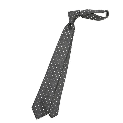 ETON シルク混コットン ドット柄ネクタイ グレー 146cm×7cm | GUARDAROBA MILANO OFFICIAL STORE