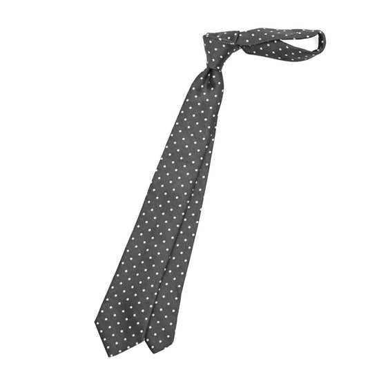 ETON シルク混コットン ドット柄ネクタイ グレー 146cm×7cm | GUARDAROBA MILANO OFFICIAL STORE