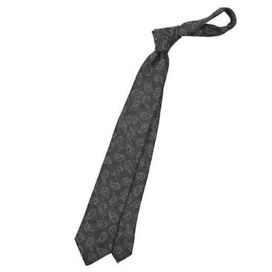 ETON ウール混リネン ペイズリー柄ネクタイ グレー 144cm×7cm | GUARDAROBA MILANO OFFICIAL STORE