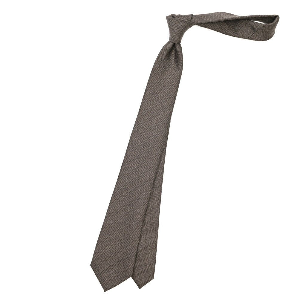 ETON シルク混ウール ヘリンボーン柄ネクタイ ブラウン 146cm×7cm | GUARDAROBA MILANO OFFICIAL STORE