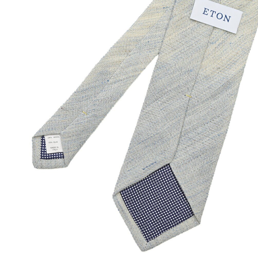 ETON ウール混リネン 織柄ネクタイ グレー 146cm×8.5cm | GUARDAROBA MILANO OFFICIAL STORE