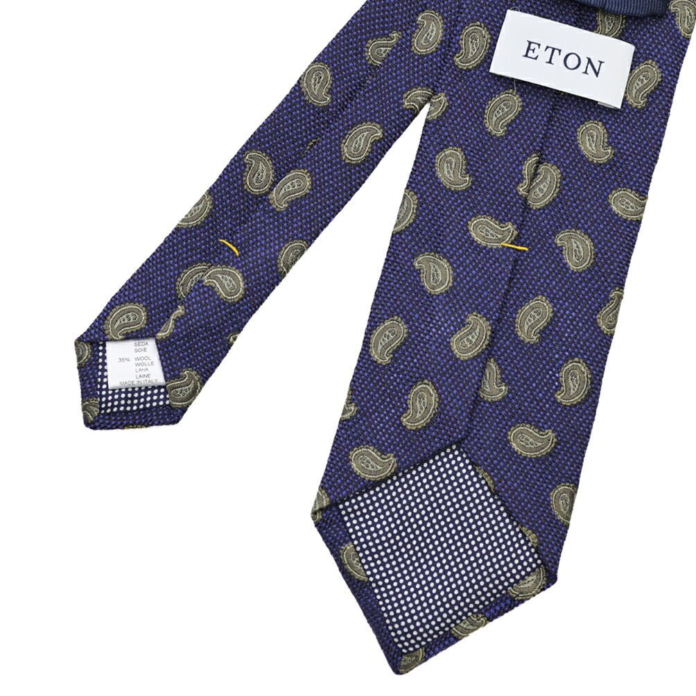ETON ウール混シルク ペイズリー柄ネクタイ パープル 148cm×8.5cm | GUARDAROBA MILANO OFFICIAL STORE