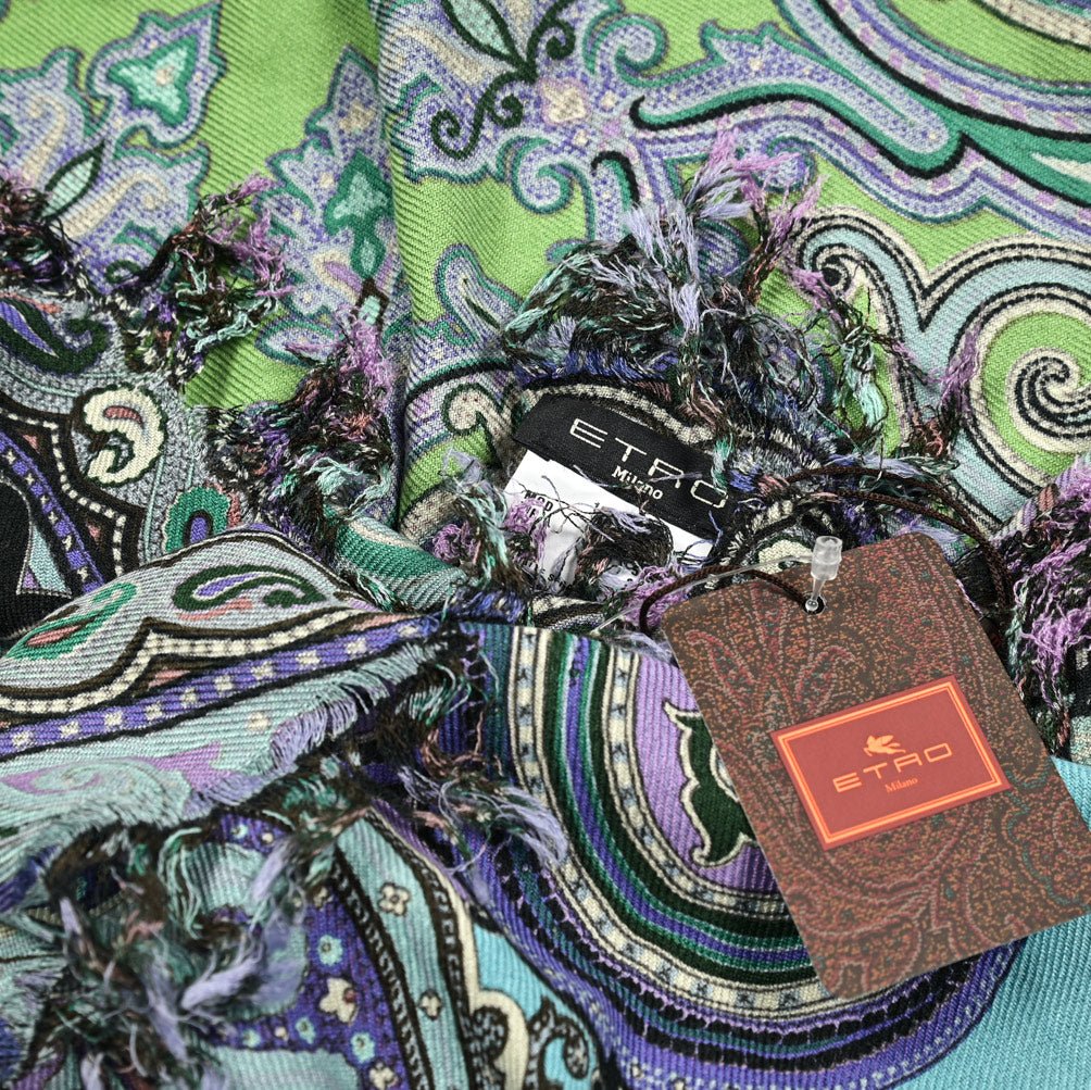 クーポン対象｜ETRO モダールウールシルクカシミヤ ペイズリー柄ストール｜GUARDAROBA MILANO OFFICIAL STORE