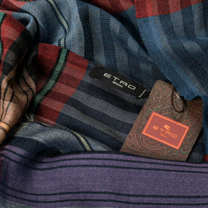 ETRO カシミヤシルク チェックストール｜GUARDAROBA MILANO OFFICIAL STORE