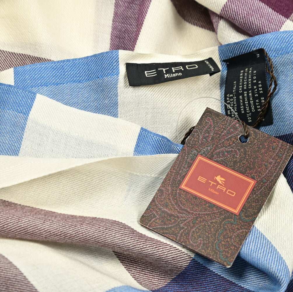 クーポン対象｜ETRO カシミヤシルク チェック柄ストール｜GUARDAROBA MILANO OFFICIAL STORE