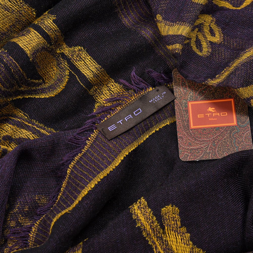 ETRO ビスコースウールモダールコットン ペイズリー柄スクエアストール｜GUARDAROBA MILANO OFFICIAL STORE